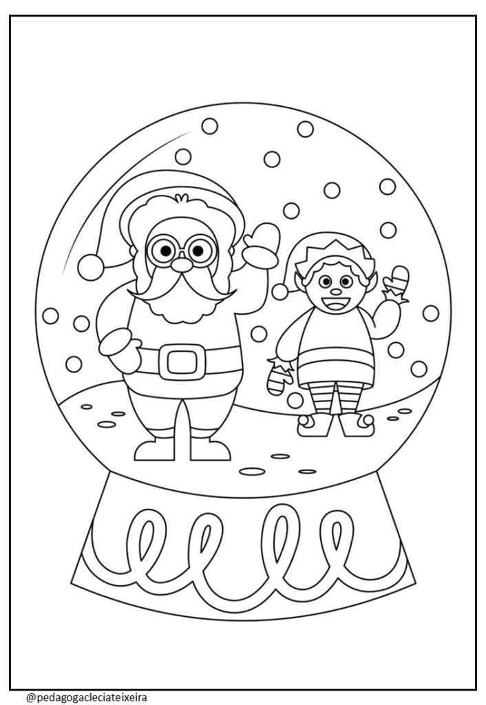 Desenhos de globo de natal para imprimir e colorir