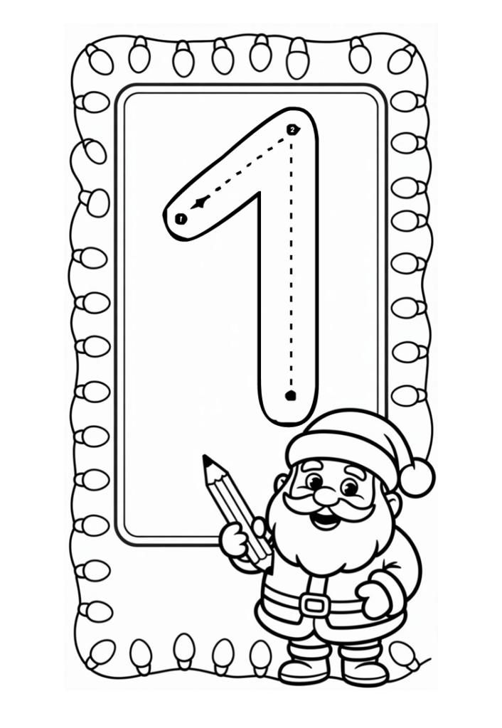 Aprendendo números no natal para imprimir