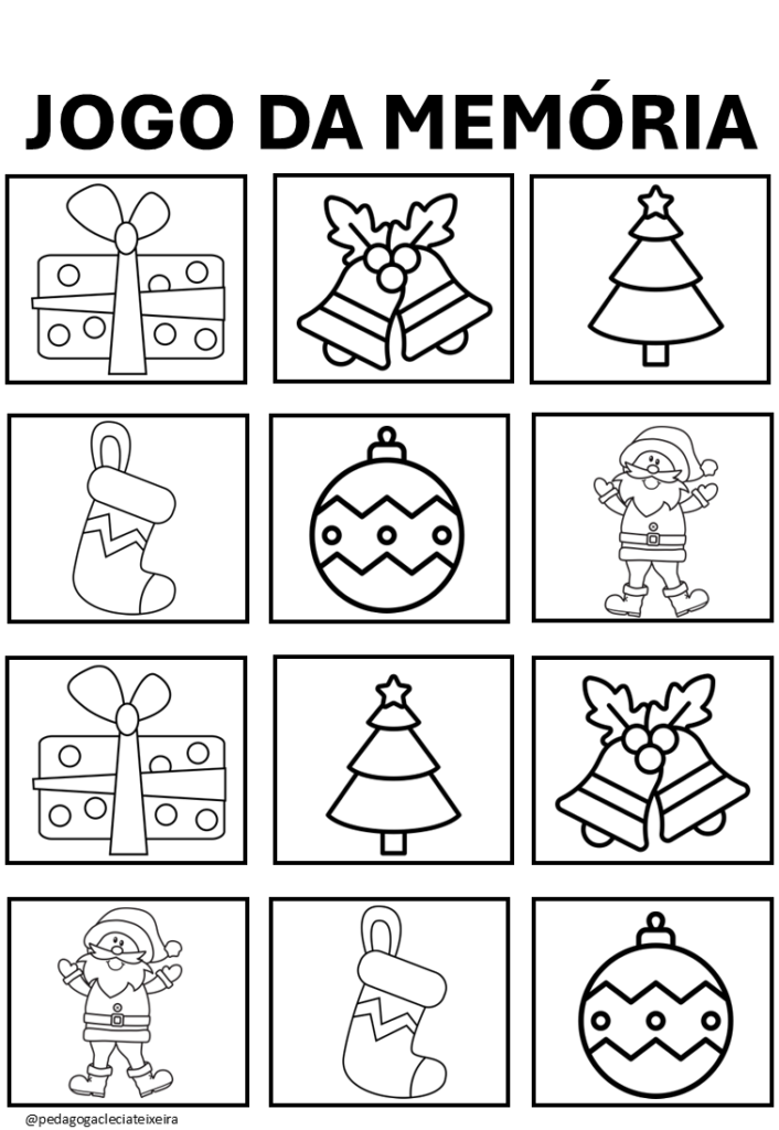 Jogo da memória do natal para imprimirJogo da memória do natal para imprimir