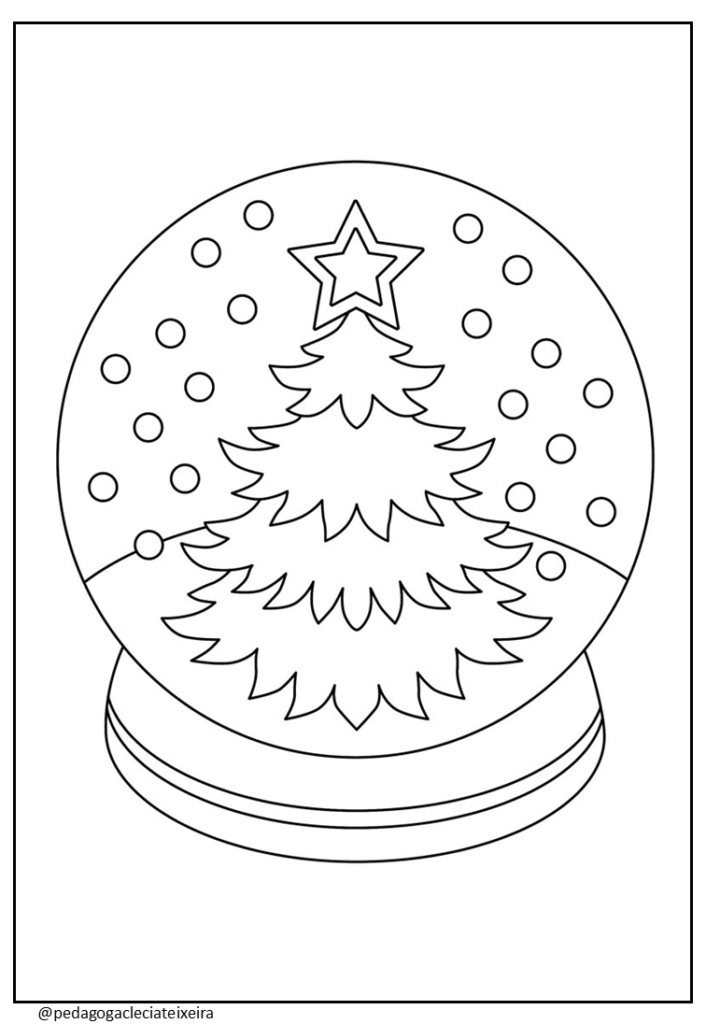 Desenhos de globo de natal para imprimir e colorir