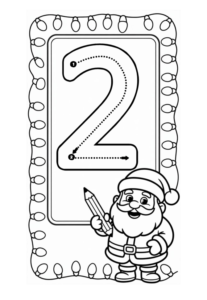 Aprendendo números no natal para imprimir