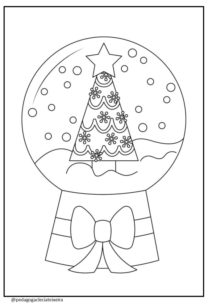 Desenhos de globo de natal para imprimir e colorir