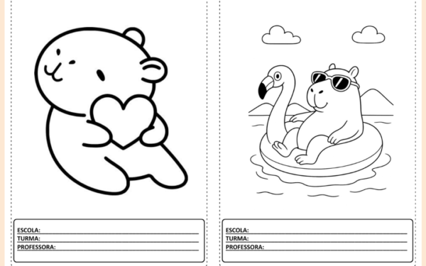 Capa de caderno capivara gratuito