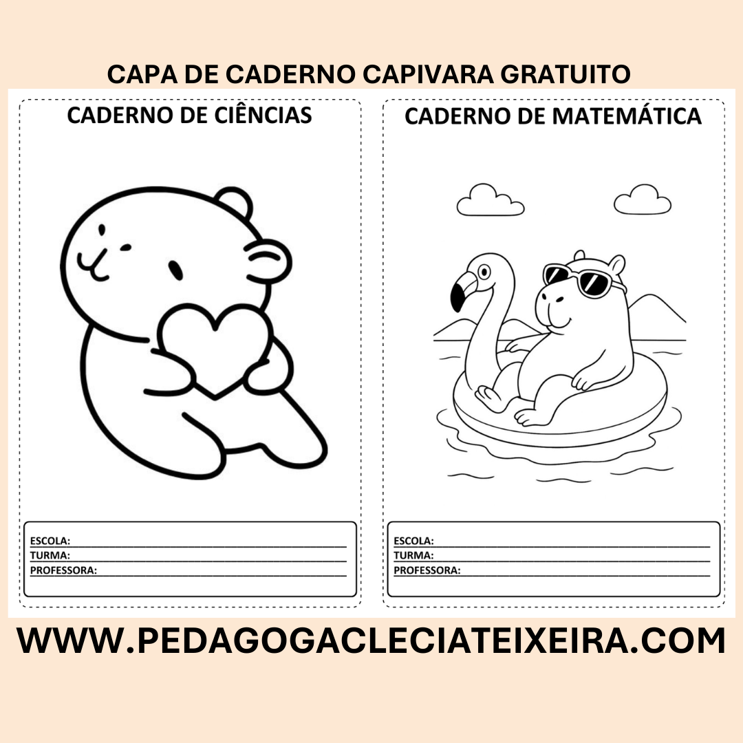 Capa de caderno capivara gratuito