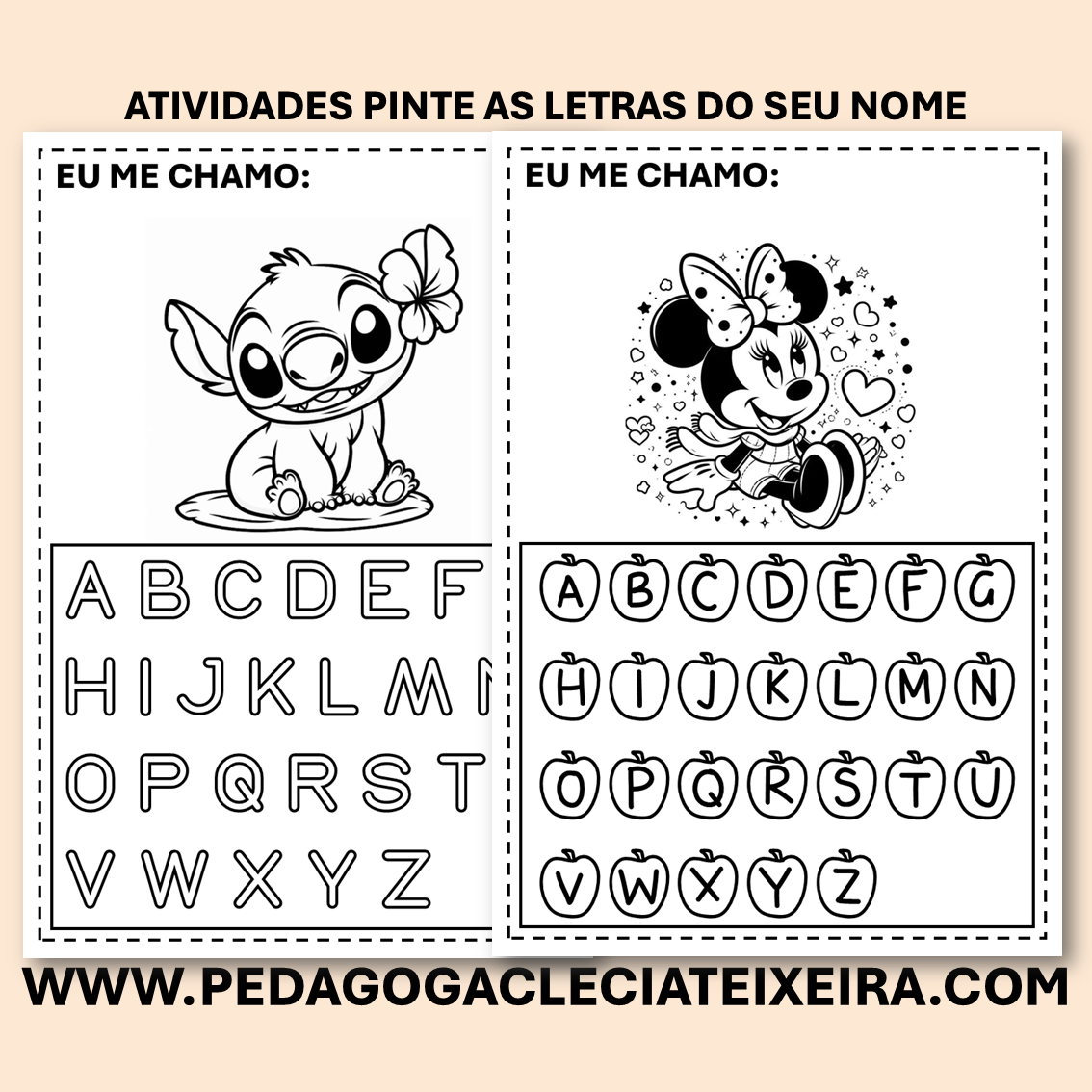 Atividade pinte as letras do seu nome