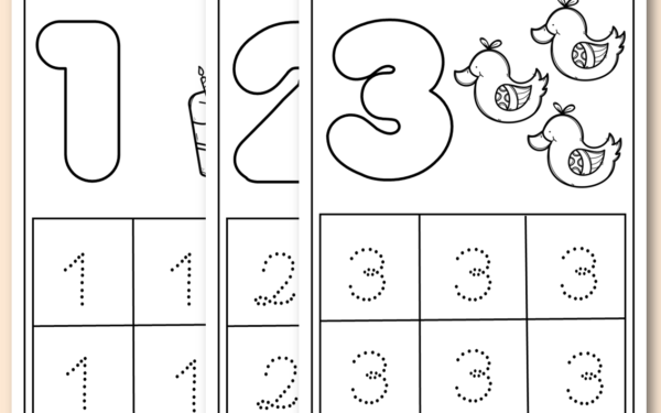 Números tracejados e quantidades