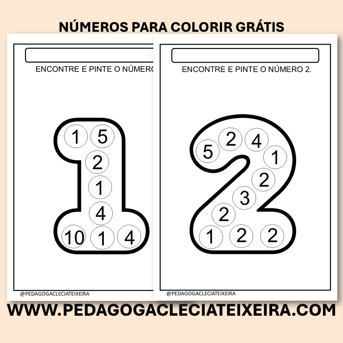 Números para colorir grátis