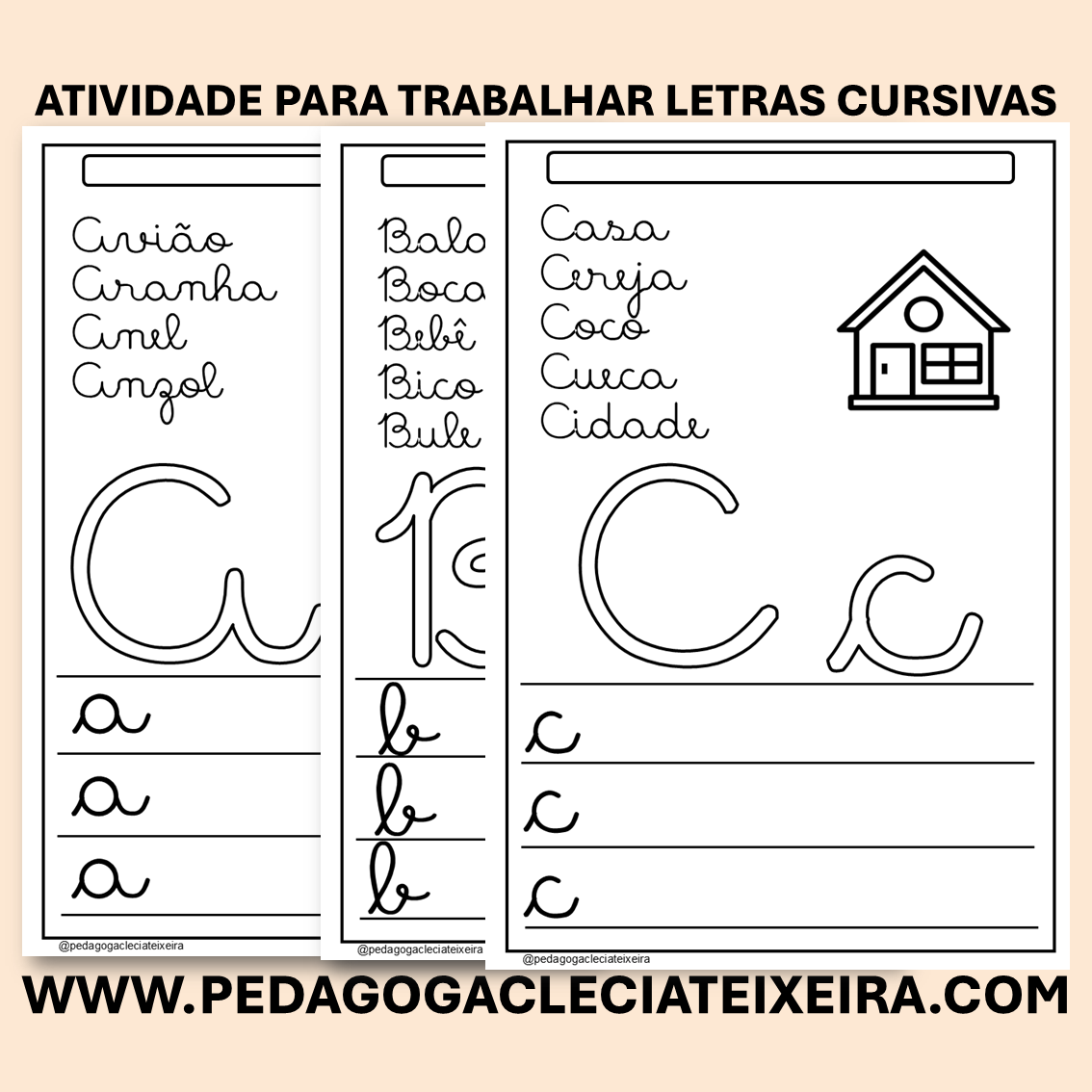 Atividade para trabalhar letras cursivas