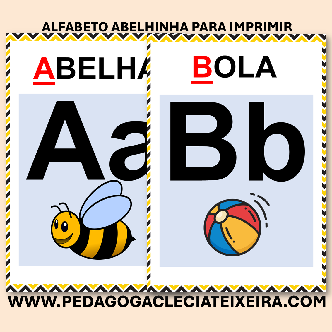 Alfabeto abelhinha para imprimir