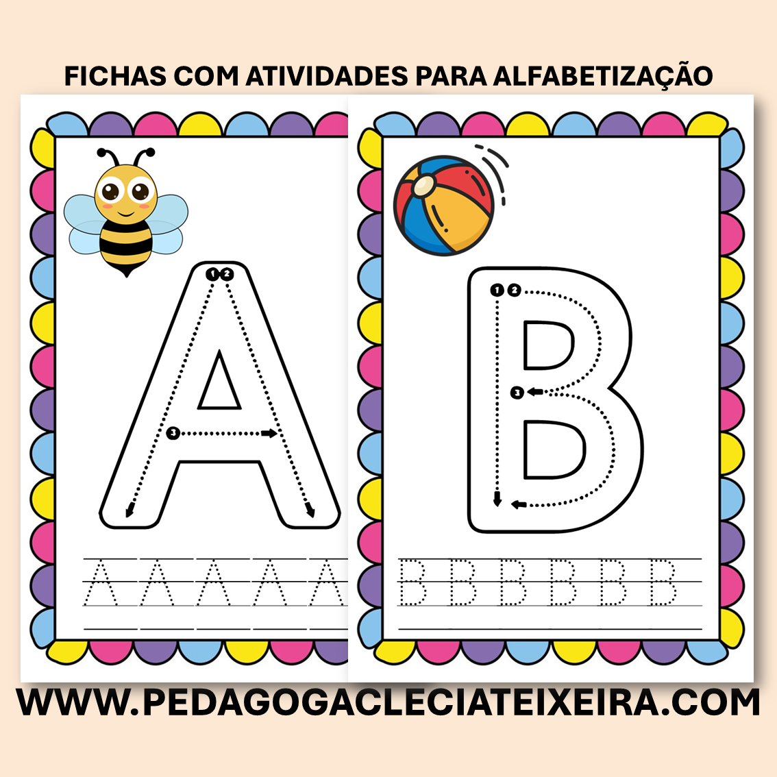 Fichas com atividades para alfabetização