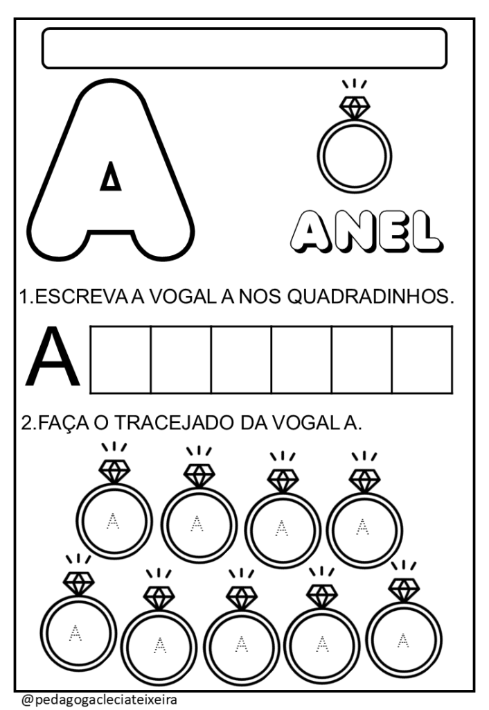 Vogais para imprimir colorir e tracejar pdf