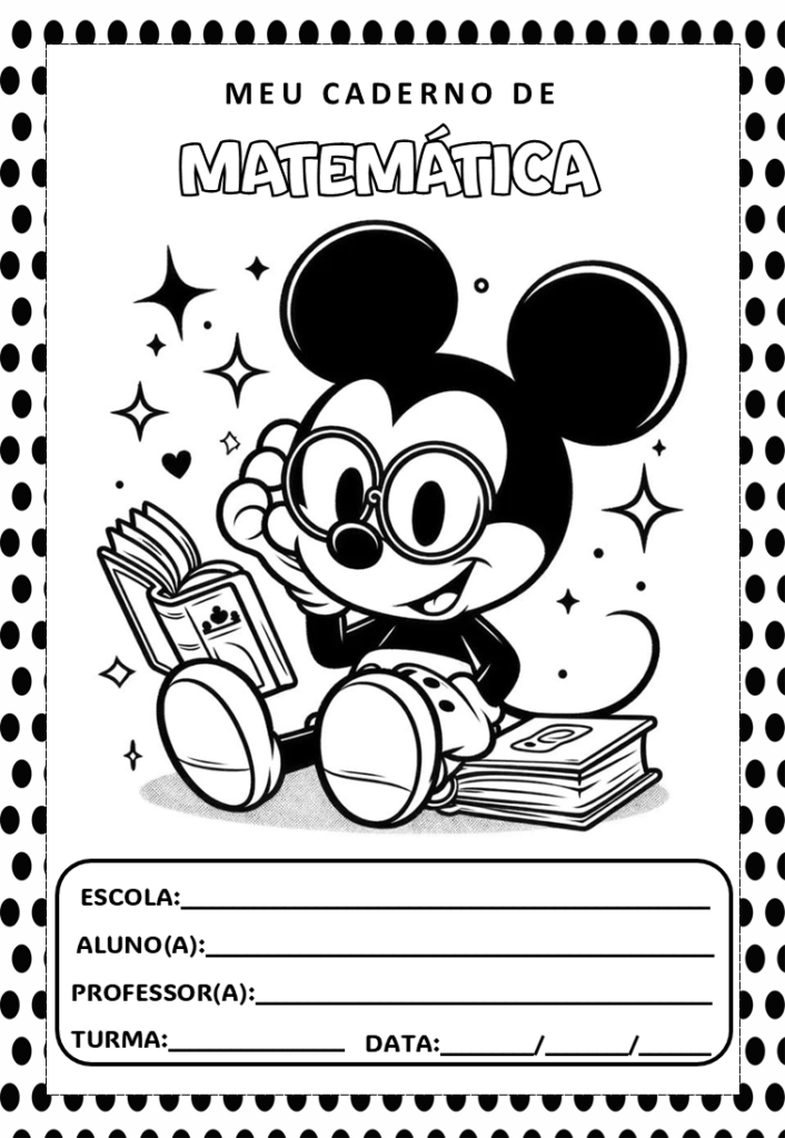 Capas para caderno tema mickey e minnie