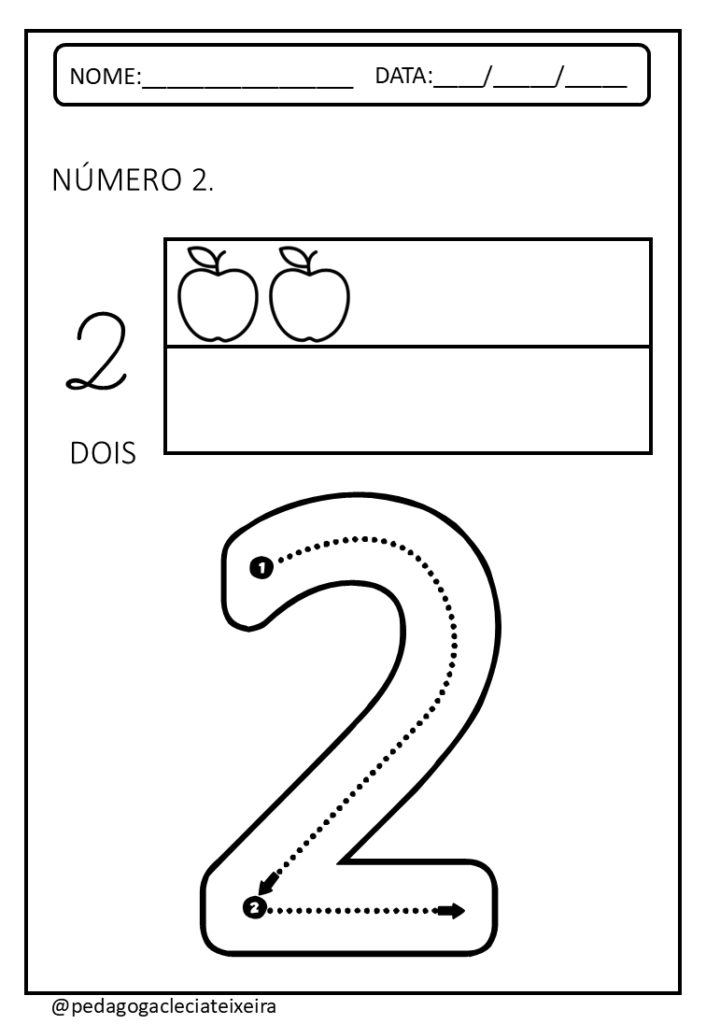 Atividades numerais tracejados para imprimir