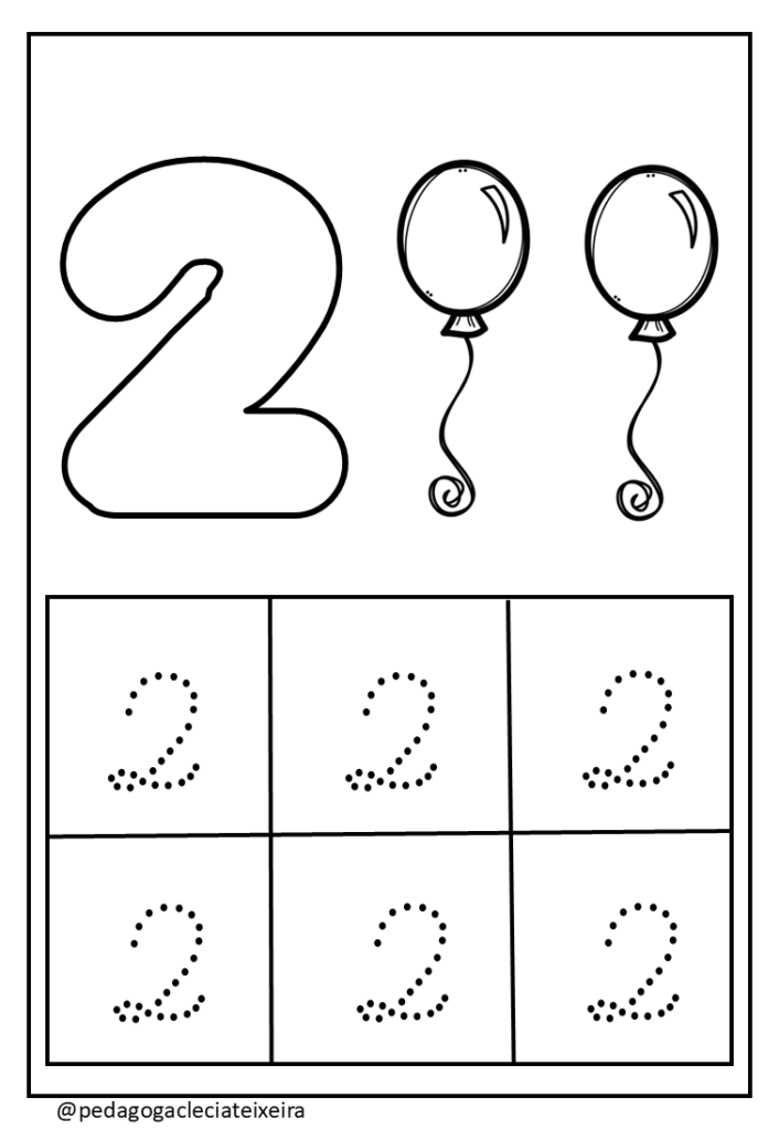 Números tracejados e quantidades