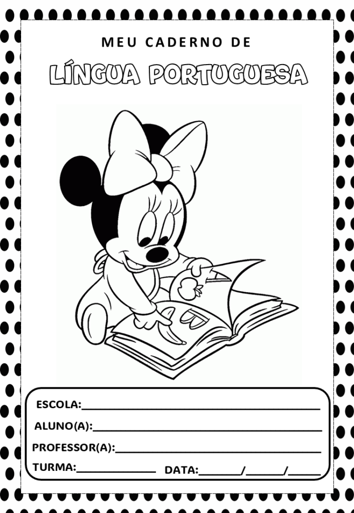 Capas para caderno tema mickey e minnie