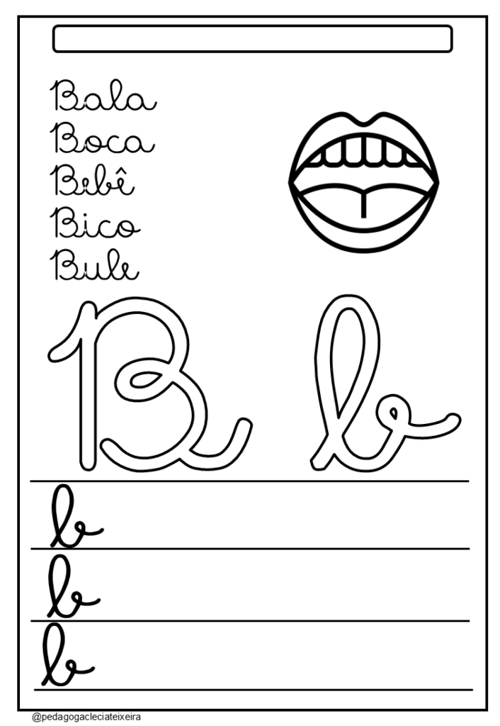 Atividade para trabalhar letras cursivas