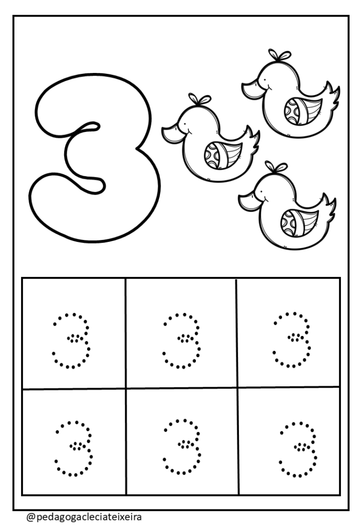 Números tracejados e quantidades