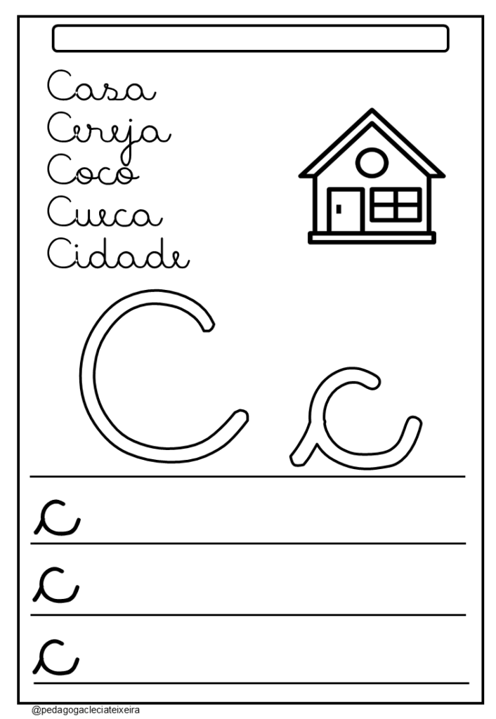 Atividade para trabalhar letras cursivas