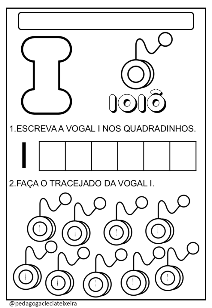 Vogais para imprimir colorir e tracejar pdf