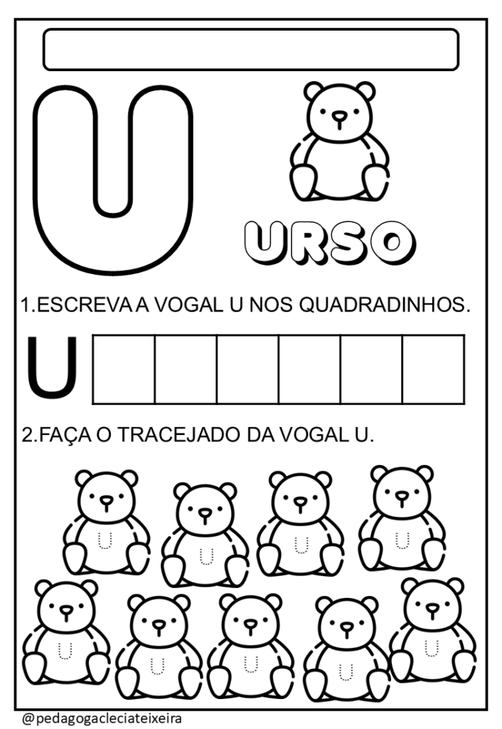 Vogais para imprimir colorir e tracejar pdf