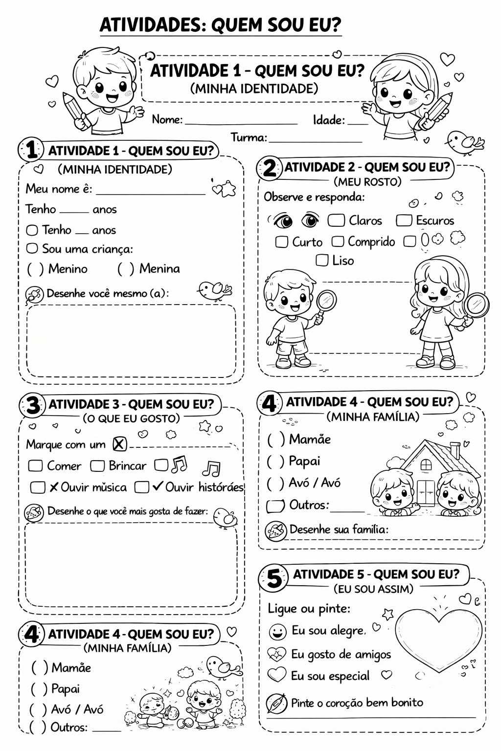 Atividades quem sou eu na educação infantil - Clécia Teixeira