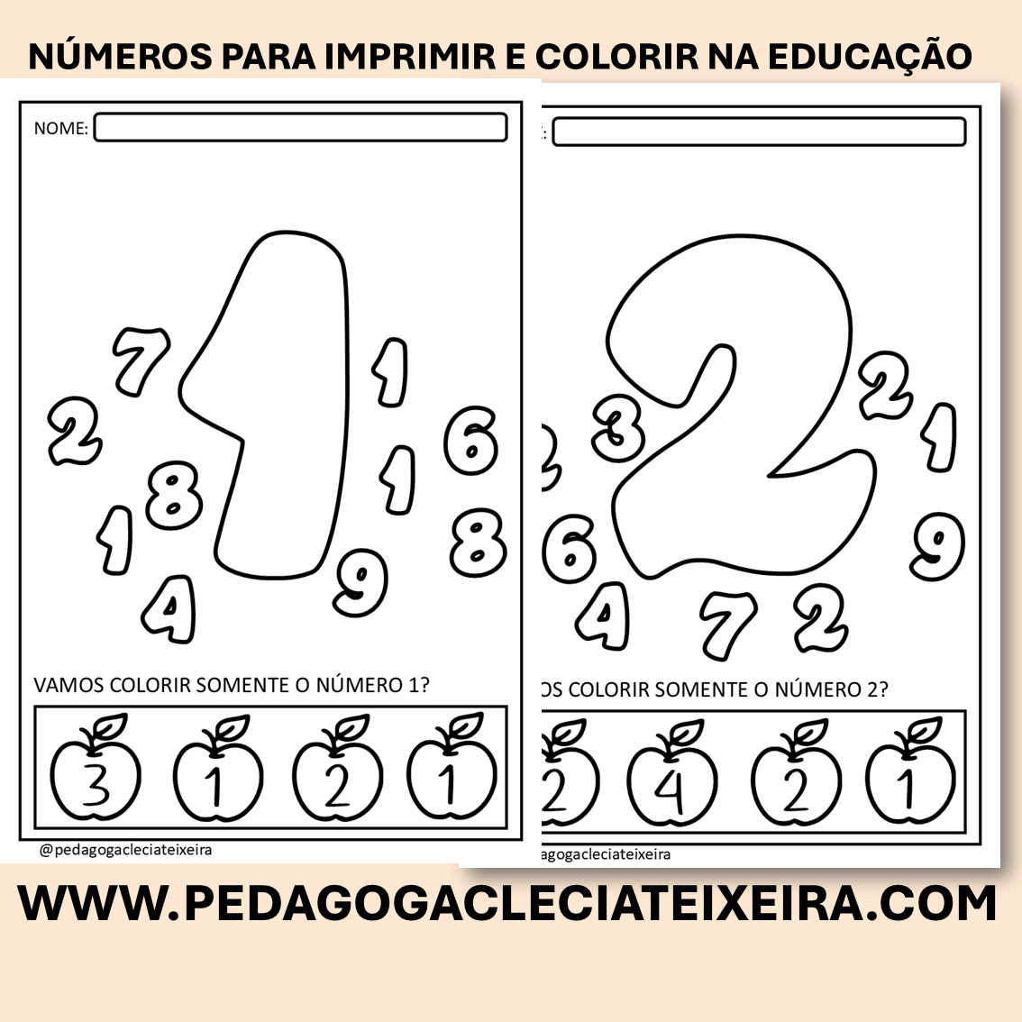 Números para imprimir e colorir na educação
