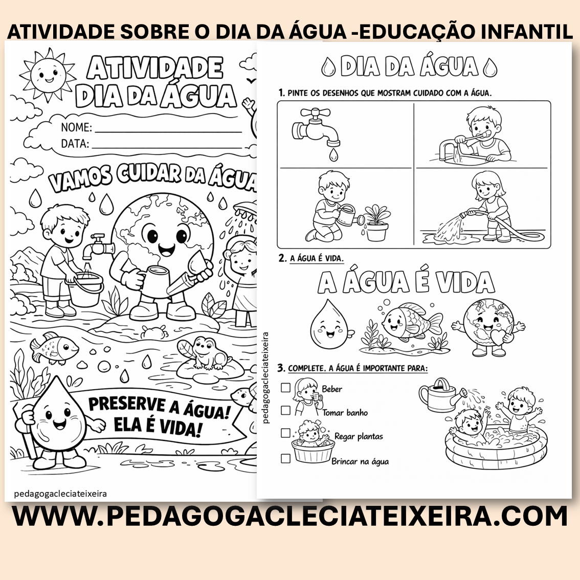 Atividade sobre o dia da água – educação infantil