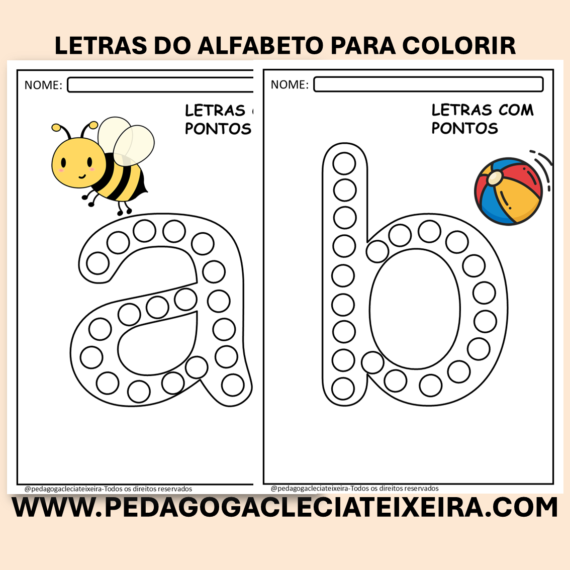 Letras do alfabeto para colorir