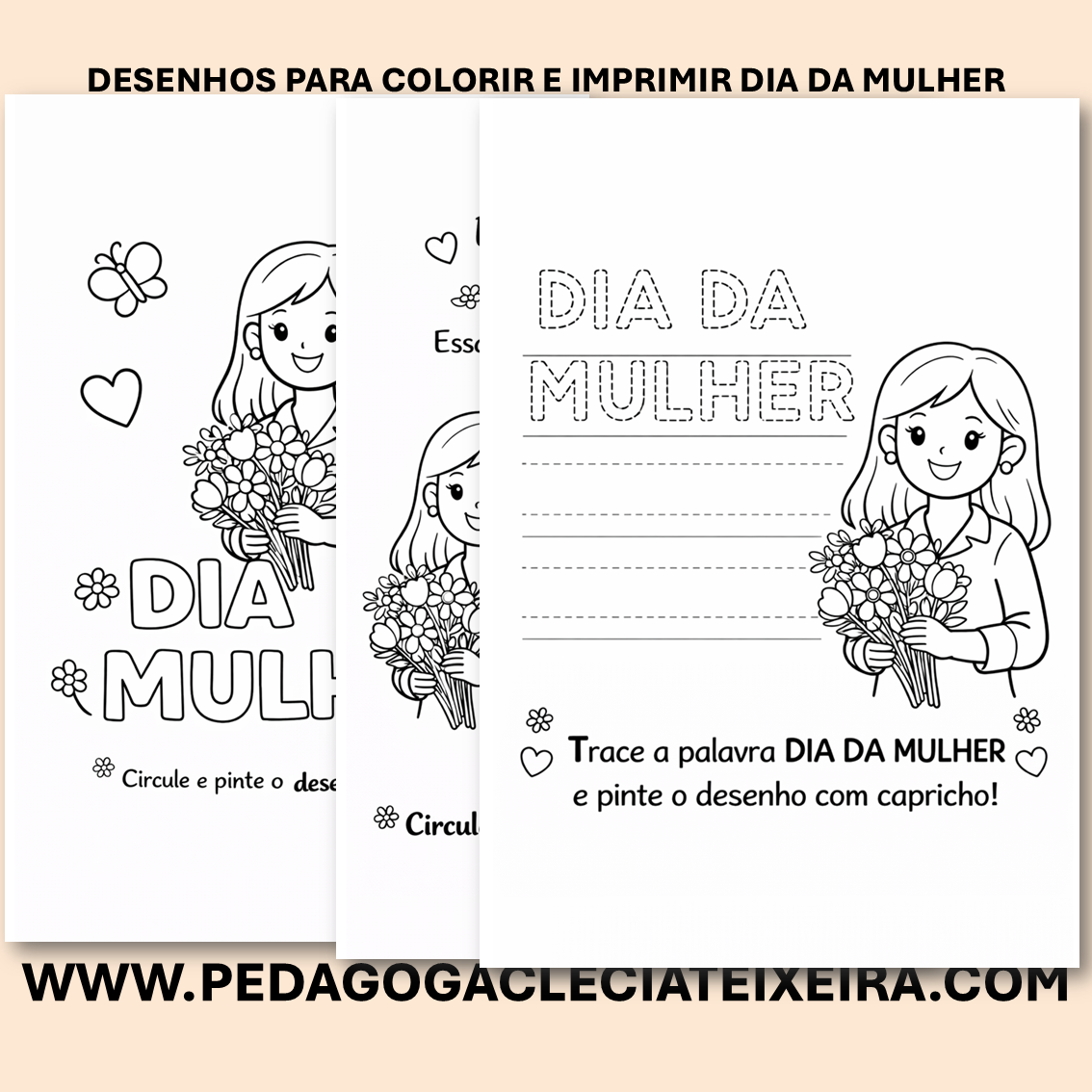 Desenhos para colorir e imprimir dia da mulher