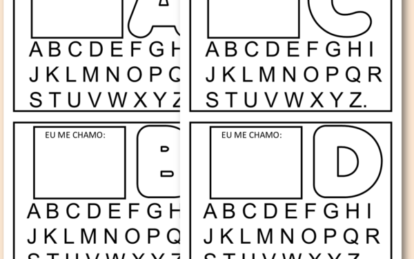 Crachá com as letras para imprimir