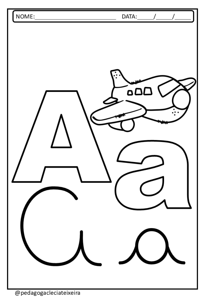 Letras do alfabeto grandes e cursivas grátis