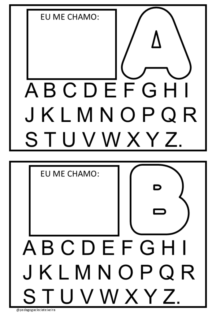 Crachá com as letras para imprimir