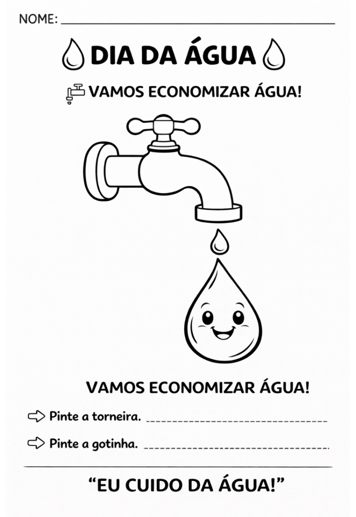 Desenhos dia mundial da água para colorir