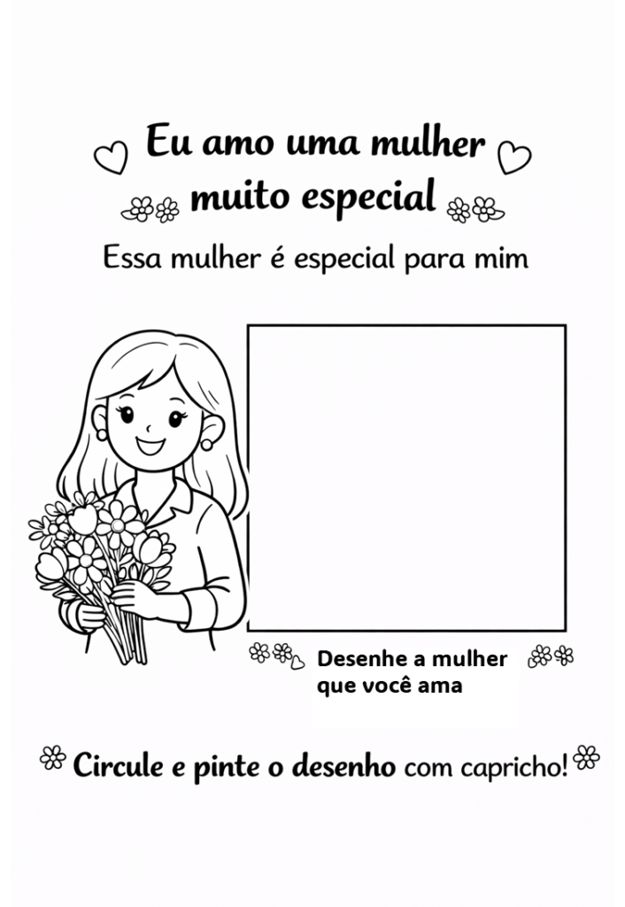 DESENHOS PARA COLORIR E IMPRIMIR DIA DA MULHER