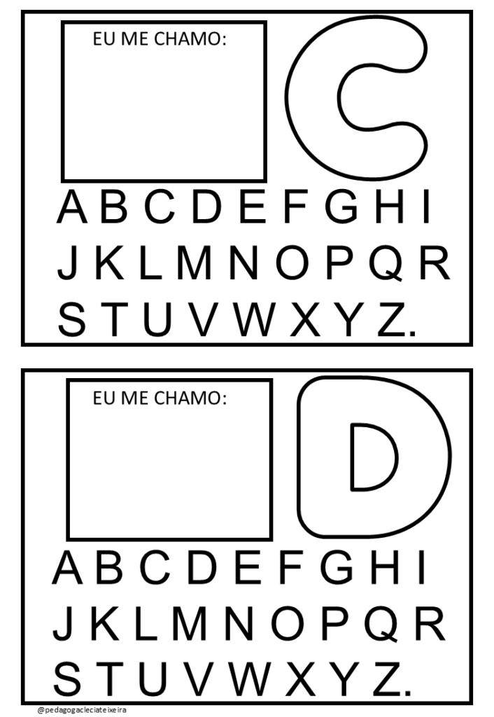 Crachá com as letras para imprimir