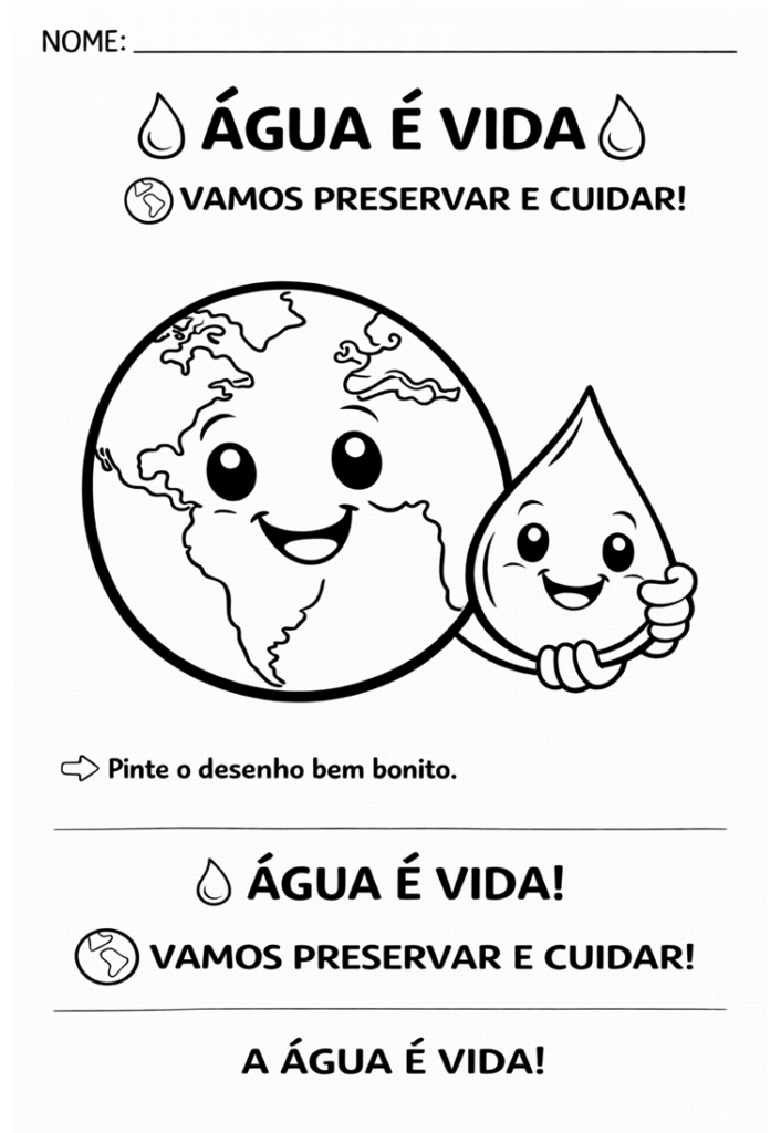 Desenhos dia mundial da água para colorir