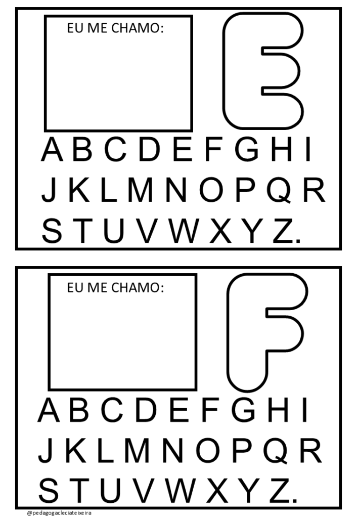 Crachá com as letras para imprimir