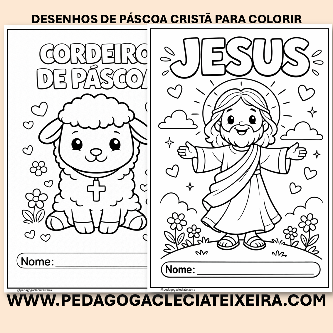 Desenhos de páscoa cristã para colorir