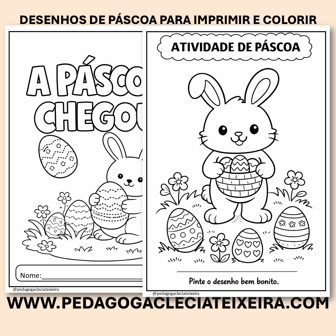 Desenhos de páscoa para imprimir e colorir