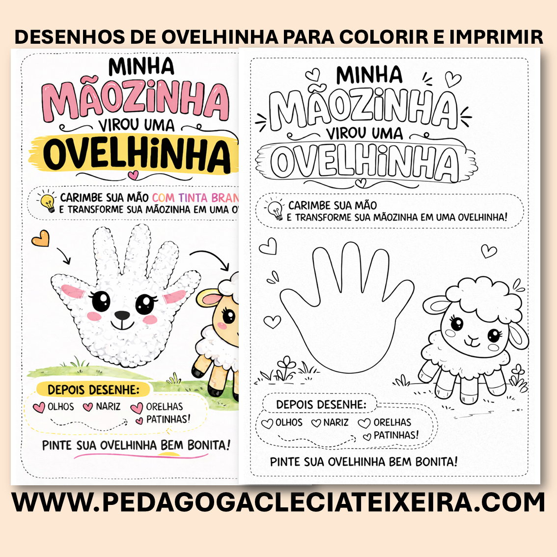 Desenhos de ovelhinha para colorir e imprimir