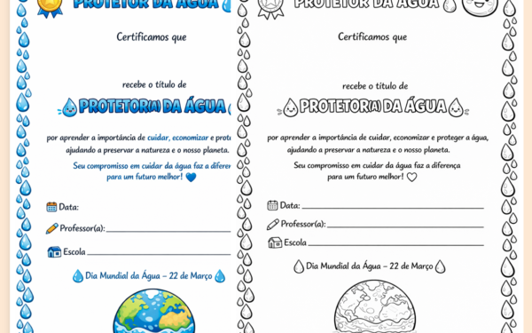 Certificado mellhor protetor (a) da água