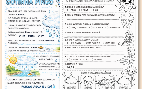 História infantil sobre a água