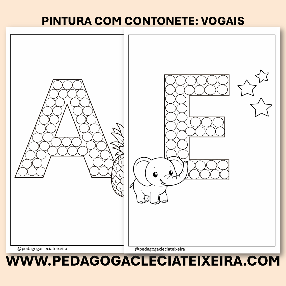 Pintura com cotonete: vogais