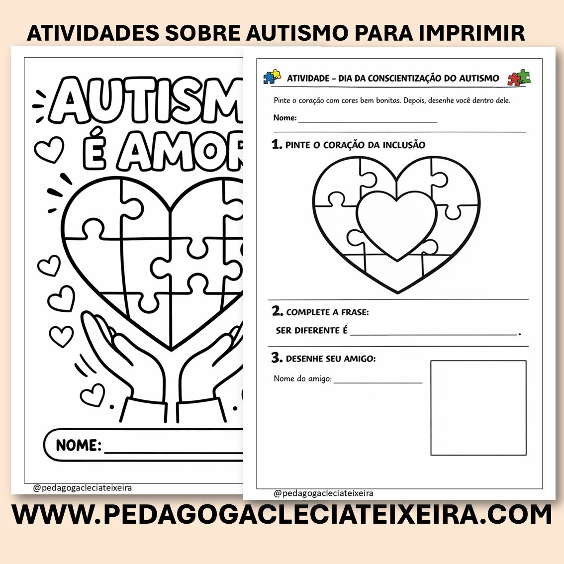 Atividades sobre autismo para imprimir