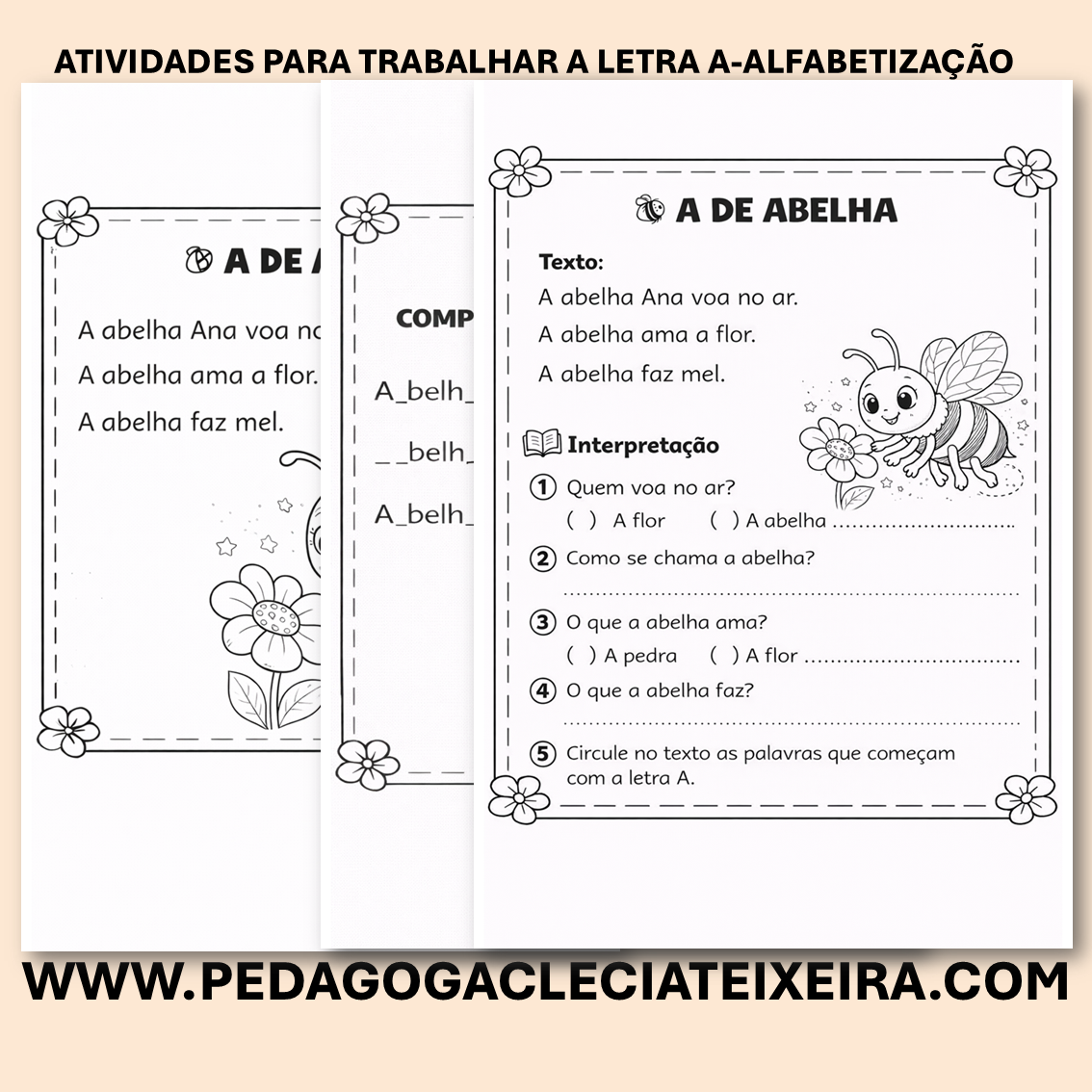 Atividades para trabalhar a letra A- afabetização
