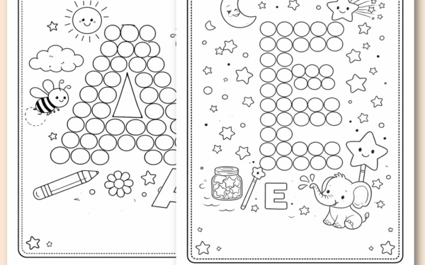 As vogais para pintar com cotonete e desenhos