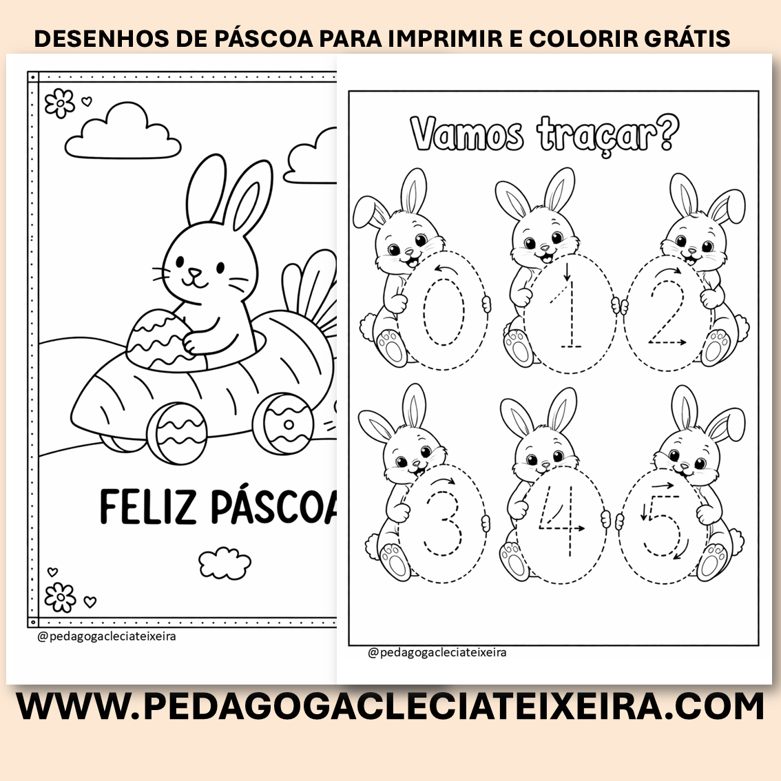 Desenhos de páscoa para imprimir e colorir grátis