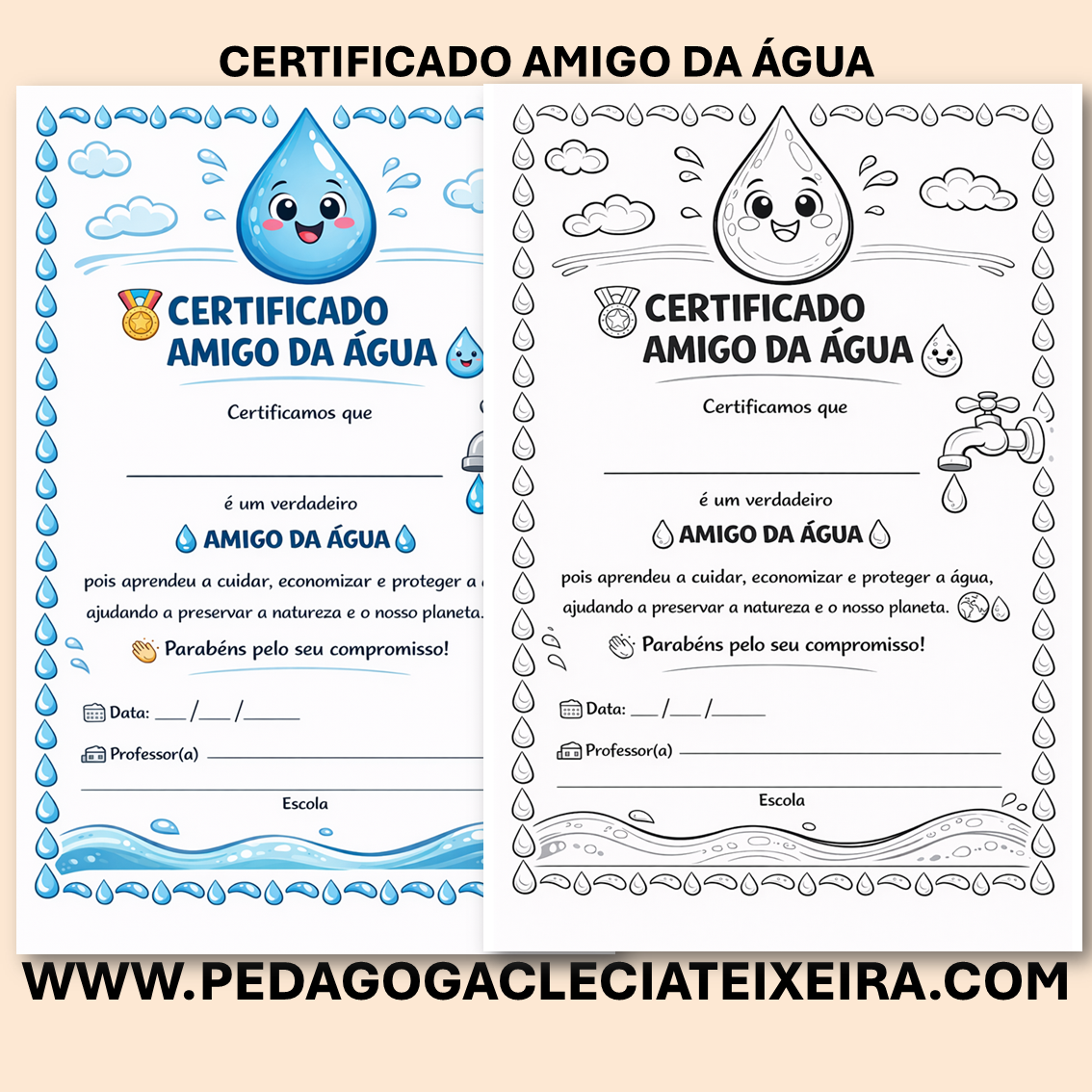 Certificado protetor da água