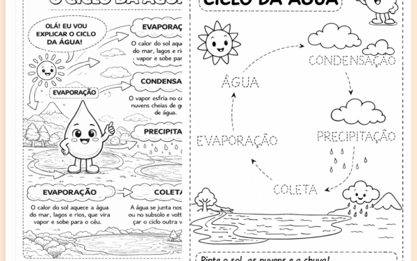 Ciclo da água na natureza atividade