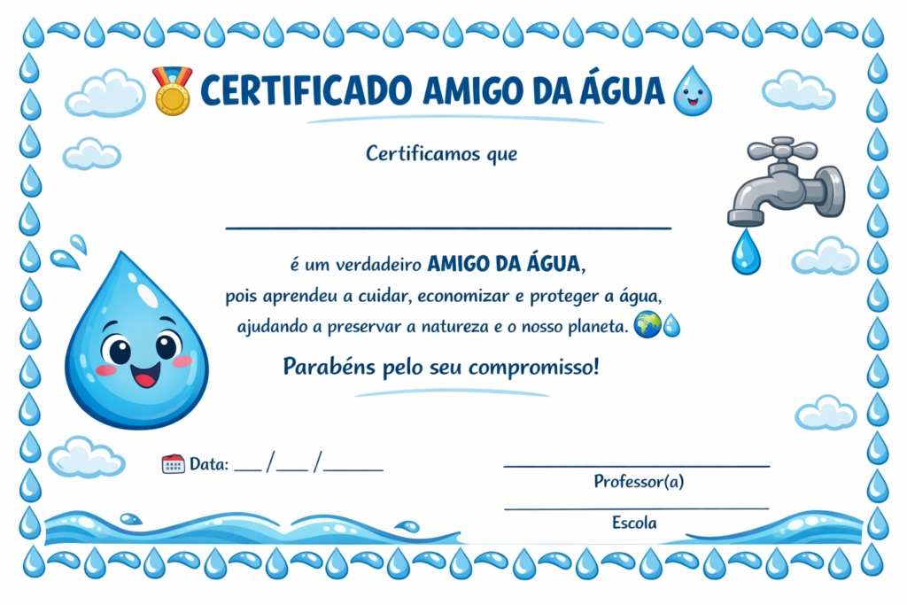 Certificado protetor da água